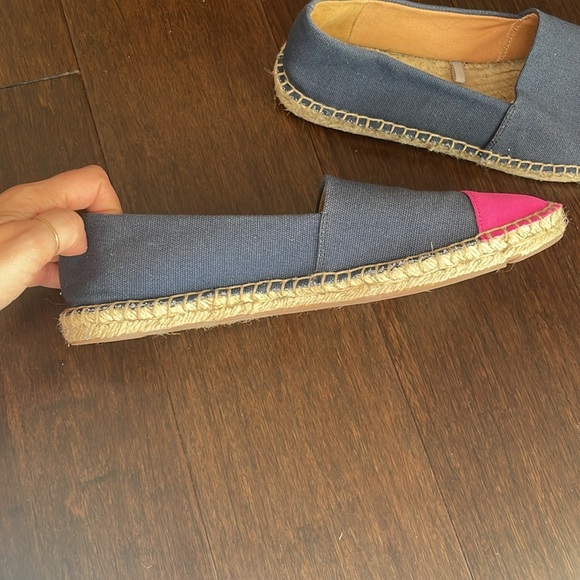 J Crew Color Block Navy Pink Espadrille Flat - Size 8.5 - Picture 7 of 10